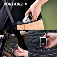 Mini pompe à vélo électrique portable, gonfleur d'air sans fil ABS, affichage numérique LCD, 110 PSI pour vélos, motos, emballé dans une boîte
