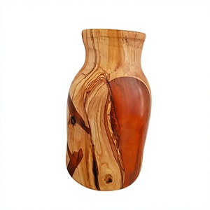 Vase à fleurs décoratif en bois naturel fait main, design moderne, écologique, pour la décoration de la maison, vente en gros - Product Image 6