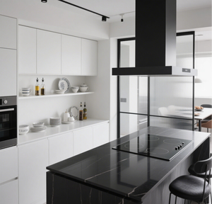 Armoires de cuisine intelligentes en laque à panneaux plats, design moderne modulaire personnalisé, îlot de cuisine avec four et réfrigérateur intégrés - Product Image 5