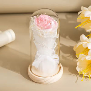 <b>Soap</b> flower with lamp smoothie rose glass cover premium desktop decoration Tanabata Valentine's Day gift - Product Image 2
