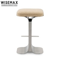 WISEMAX FURNITURE Mobilier commercial de luxe nordique, tabouret de bar design en acier inoxydable, chaise haute pour bistrot