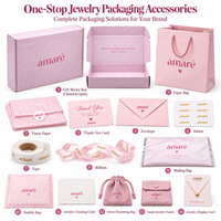 Boîte d'expédition personnalisée rose en carton ondulé pour bijoux avec logo imprimé, emballages cadeaux pour colliers et boucles d'oreilles pour petites marques
