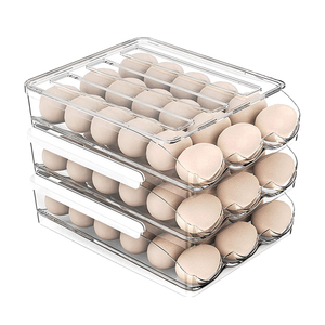 Rolling egg storage box for refrigerator, drawer style Automatic replacement flipping rolling egg box for <strong>kitchen</strong> <strong>tidying</strong> tool - Product Image 1