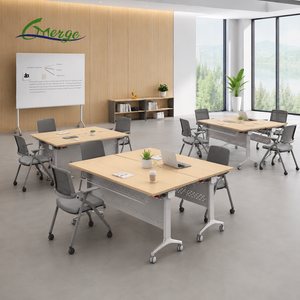 Tavolo da Conferenza Pieghevole dal Design Moderno con Ruote Ottimo Prezzo, Scrivania Modulare per Riunioni <span class=keywords><strong>Ufficio</strong></span> e Home Office in Materiale MFC - Product Image 1