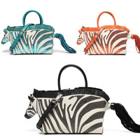 Cross-Border Temu Specialize Niche Design Fashion Zebra Sacs à main Unique Color-Blocking Style Single Shoulder Casual Tote Open