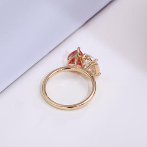 Anello di fidanzamento con diamante coltivato a forma di uovo da donna gioielli commemorativi per anniversario di matrimonio 10K/14K/18K/TP950 - Product Image 4