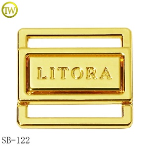 Scarpe placcate lucide <span class=keywords><strong>oro</strong></span> lettere loghi in lega di zinco <span class=keywords><strong>reggiseno</strong></span> goffrato cinghie di regolazione in lega Slider fibbie per biancheria intima - Product Image 6