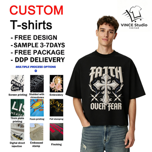 Camiseta de Algodón Personalizada para Hombre, Manga Corta, Cuello Redondo, Estilo Urbano con Bordado y Estampado - Product Image 1