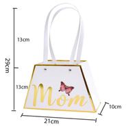 Boîte cadeau florale portable haut de gamme en forme de valise avec gaufrage, vide, pour anniversaires et souvenirs