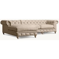Ensemble de canapés sectionnels de luxe pour salon, en tissu français ou en cuir véritable, avec chaise longue en forme de L