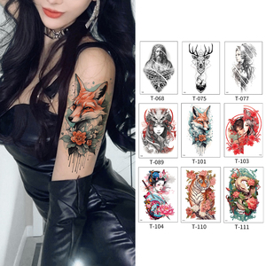 Vente en gros de tatouages temporaires roses <span class=keywords><strong>sexy</strong></span> non toxiques pour femmes, autocollants en papier blanc, application de bras et de visage de fleur, tatouages au design personnalisé - Product Image 1