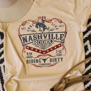 Camiseta con estampado gráfico Nashville Rodeo Western, camisetas con estampado vintage de verano para mujer - Product Image 4