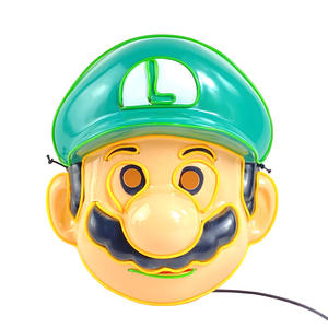 <span class=keywords><strong>Mario</strong></span> personnalisé pour <span class=keywords><strong>Super</strong></span> <span class=keywords><strong>Mario</strong></span> LED lumière froide <span class=keywords><strong>masque</strong></span> lumineux dessin animé Animation mascarade fête Performance EL - Product Image 5