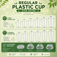 Gobelets en plastique transparents, ensemble complet avec couvercle et paille, logo personnalisé pour café glacé, café à emporter, restaurant, vente en gros