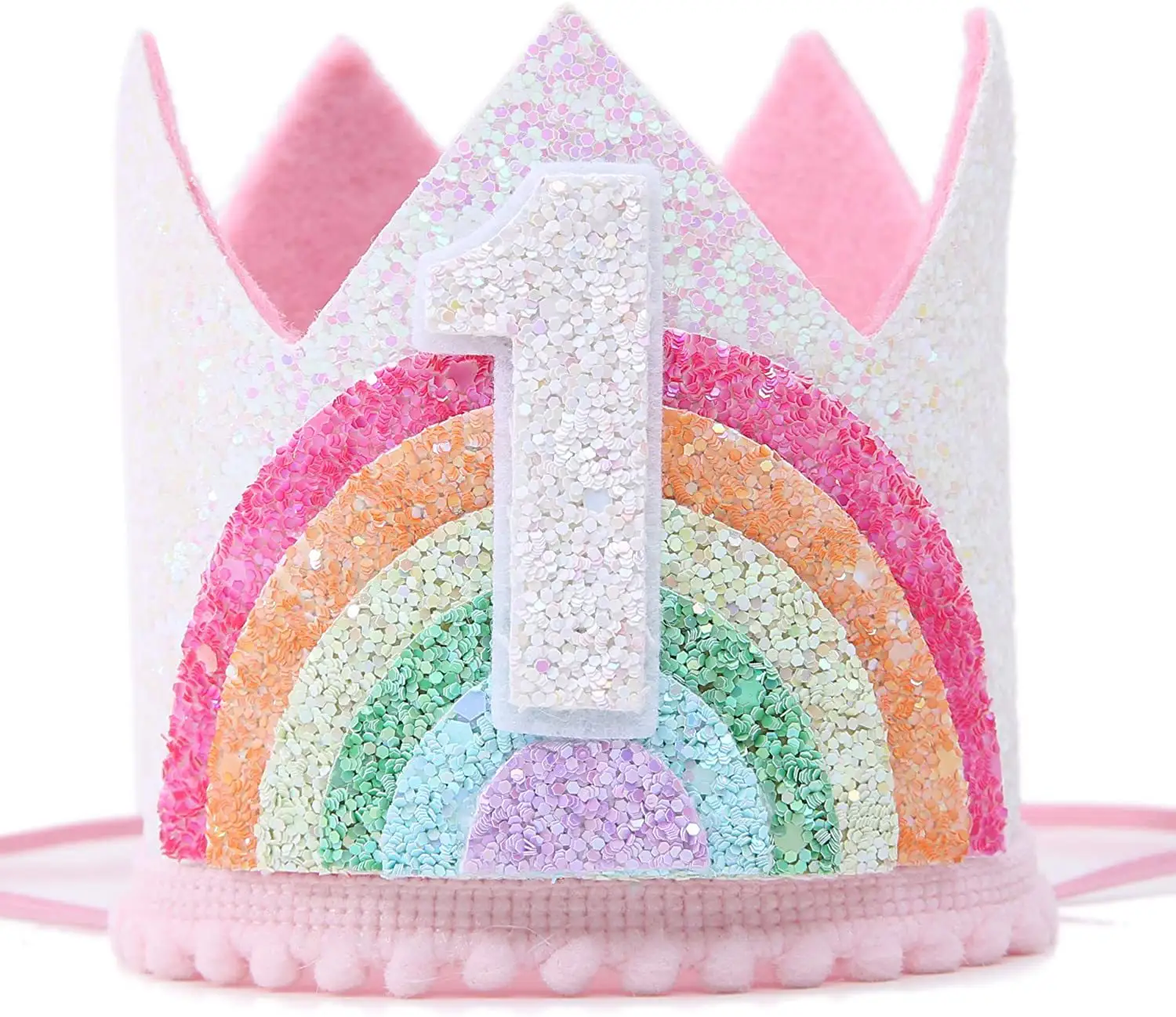 Baby Red Pink Rainbow Gold 1st 2nd 3rd Birthday Crown fascia Baby Princess Tiara Crown