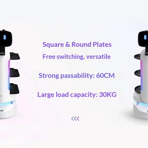 <span class=keywords><strong>Robot</strong></span> de service et de livraison transfrontalier modèle S1 n°9, multi-langues, à écran tactile, avec 3 niveaux de plateaux, contrôlé par application et recharge automatique, pour hôtels - Product Image 3