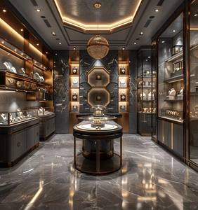 Diseño de Joyería Moderna Personalizada, Exhibidores de Joyería de Madera de Alta Calidad con Iluminación LED para Centros Comerciales - Product Image 3