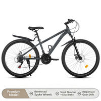 Nouveau Vélo de Montagne 26 Pouces avec Cadre en Acier Carbone pour Adultes, 24 Vitesses, Suspension Avant, Absorption des Chocs, Jantes en Alliage d'Aluminium, Vélo Double Suspension
