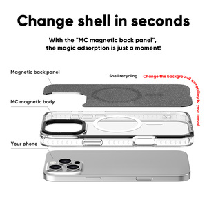 <strong>TPU</strong>+PC Anti Yellow Clear Full Cover Protection Magnetic Charging Phone <strong>Case</strong> <strong>for</strong> iPhone 11 12 13 14 15 16 17 Pro Max <strong>Plus</strong> - Product Image 3