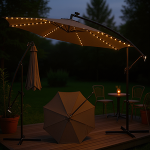 Ombrellone da giardino da 3 metri con 112 luci LED a energia solare per uso esterno - Product Image 2