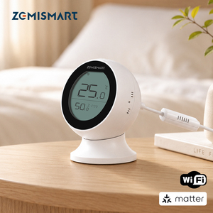 Zemismart Matter WiFi Smart IR Blaster con Sensor de Temperatura y Humedad para Control de Aire Acondicionado, Compatible con Apple Home, <span class=keywords><strong>Alexa</strong></span> y Google Home - Product Image 1