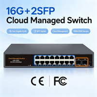 Switch de Red Administrado Gigabit de 16 Puertos con Función PoE, Soporte VLAN y QoS, Control por Aplicación Web para Redes Empresariales