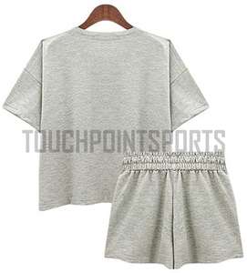 ชุด2ชิ้น Biker กางเกงขาสั้นและเสื้อคอกลมสำหรับผู้หญิง,โลโก้แบบสั่งทำ - Product Image 3