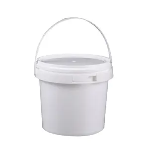 4L带盖塑料油漆桶可定制食品级带盖桶圆形爆米花桶PP塑料可重复使用包装