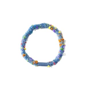 Attaches pour cheveux en fil coloré avec éléments floraux, haute élasticité pour un usage quotidien, accessoires pour cheveux pour femmes, forme ronde, fabriquées à la main - Product Image 5