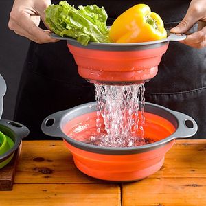 2 Pieces Kitchen <b>Strainer</b> Set Fruit and Vegetable Washing <b>Strainer</b> Collapsible <b>Colanders</b> Basket For Easy Storage - Product Image 2