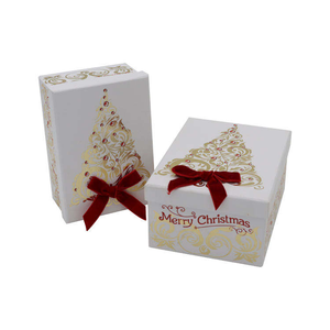 Eco‑Friendly Recyclable Lid‑Base <b>Christmas</b> Hard Gift <b>Box</b> Velvet Bow Decoration Gold Foil Print <b>Christmas</b> Gift Packaging - Product Image 4