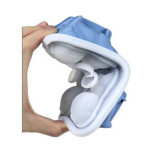 סגנון חדש 4-חור גלידת סיליקון עובש עם כיסוי עובש נוסף גדול צרפתית הלחימה כלב 3d סיליקון עובש צרפתי בולדוג - Product Image 4