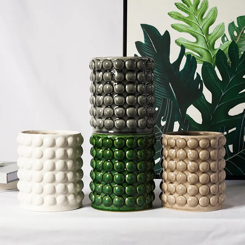 Jardinière au design unique d'usine pots multicolores mats pots de fleurs en céramique pour plantes d'intérieur