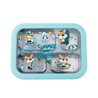 Boîte à lunch portable en acier inoxydable à 3 compartiments, anti-fuite, sans BPA, de qualité alimentaire, pour enfants