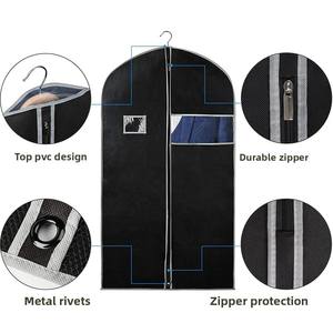 Wholesale Luxury Suit Cover <strong>Garment</strong> <strong>Bag</strong> Clear Window Waterproof Custom Printed With Logo <strong>Breathable</strong> Reusable Foldable Travel - Product Image 3