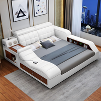Hotsale Luxus Leder Smart Bed Multifunktion sbett Tatami King Size Plattform Gepolsterter Stoff Soft Bed Storage Musik lautsprecher