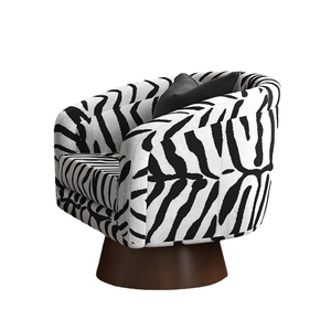 롱스타 얼룩말 무늬 회전 의자 동물 무늬 포인트 의자 거실 및 침실용 모던 라운지 의자 - Product Image 4