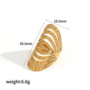 Geometric Irregular Stainless Steel <b>Ring</b> For Women 18k Gold <b>Titanium</b> Steel High End Feel Gift Jewelry - Product Image 3
