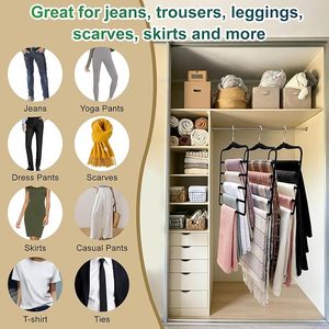 Organisateur de placard <span class=keywords><strong>en</strong></span> velours antidérapant à 5 niveaux pour foulards et jeans, présentoir de magasin, porte-foulards multicouche - Product Image 5