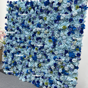 สัญญาการตกแต่งงานแต่งงานชายหาดท้องฟ้าสีฟ้าและสีเขียวดอกกุหลาบโมอาน่าขนาดเล็กตกแต่งงานแต่งงานผนังดอกไม้ประดิษฐ์ - Product Image 3