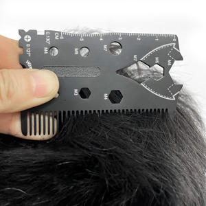 18 in1ステンレス鋼の櫛の形のポケットハンドツール屋外キャンプサバイバルマルチツールカード - Product Image 2