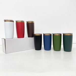 Colorful 10oz Coffee <b>Mugs</b> Mini Size <b>Double</b> <b>Walled</b> Powder Coated Copper Underneath Tumbler with Megnetic Slide Lid - Product Image 2