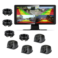 Sistem Keamanan Truk Monitor VD Heavy Duty 10.36 inci 4CH 1080P AHD DVR Recorder dengan Kamera Pandang Belakang AI BSD Tahan Air dan Penglihatan Malam