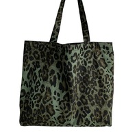 Sac de shopping en toile imprimé léopard personnalisé 2025 – Style tendance pour la saison automne – Sac à bandoulière
