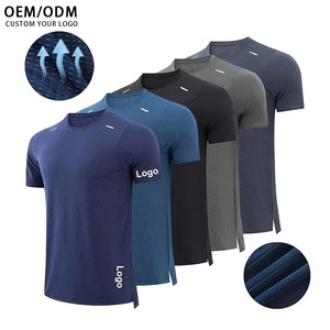 Più venduti da uomo abbigliamento Fitness abbigliamento da palestra camicie da allenamento colletto tondo personalizzato magliette sportive da palestra