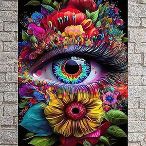 New Floral Eye DIY Diamond Art <strong>Painting</strong> Set Printed on <strong>Velvet</strong> Canvas Plastic Diamond Drill for Eye-catching Eye <strong>Paintings</strong> - Product Image 3