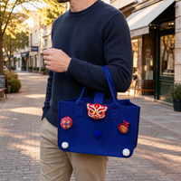 Sac cadeau personnalisé en feutre rouge grand format, motif poisson, sac fourre-tout pour mariage, sac à main avec poignée, sac de shopping réutilisable en gros