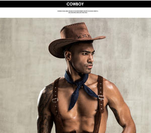 Usine En Gros Individualité Hommes Sexy Lingerie Ensemble Jeu De Rôle <span class=keywords><strong>Cowboy</strong></span> Garçon Uniforme Night Club <span class=keywords><strong>Costume</strong></span> - Product Image 2