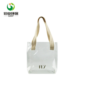 Poignée en tissu transparent pvc cabas shopping en vinyle transparent sac fourre-tout - Product Image 1