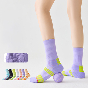 Chaussettes de sport pour femmes, chaussettes de performance, rembourrées, en tissu éponge, respirantes, pour le tennis, le <span class=keywords><strong>badminton</strong></span>, la course à pied - Product Image 1